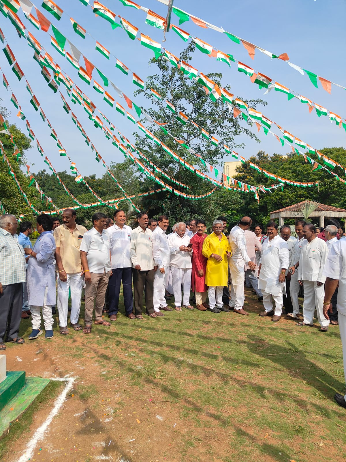 15. All senior citizens attending flag hoisting at Green park 